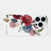 Elegant Watercolor Floral Script Personalized iPhone Hoesje (Achterkant horizontaal)