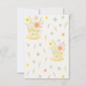Elegant Watercolor Floral Teacup Bridal Shower Kaart (Achterkant)