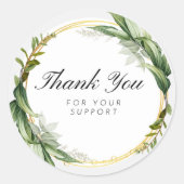 Elegant Watercolor Floral Thank You Sticker (Voorkant)