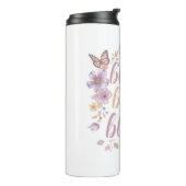 Elegant Watercolor Floral Thermosbeker (Gedraaid links)