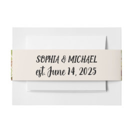 Elegant Watercolor Floral Uitnodigingen Wikkel