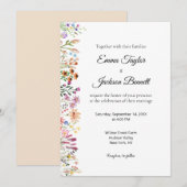 Elegant Watercolor Floral Wedding Invitation Kaart (Voorkant / Achterkant)