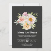 Elegant Watercolor Floral Wedding Invitation Kaart (Voorkant)