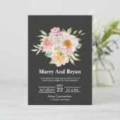Elegant Watercolor Floral Wedding Invitation Kaart (Staand voorkant)