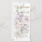 elegant watercolor floral wedding programme card (Voorkant)