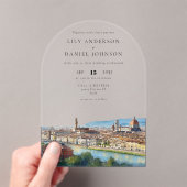 Elegant Watercolor Florence Italian Wedding Arch Acryl Uitnodigingen (Insitu (Draagbaar))