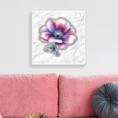 Elegant Watercolor Flower Canvas Art (Insitu (Woonkamer))