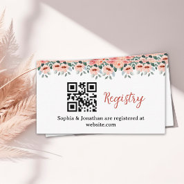 Elegant Watercolor Flowers Bridal Shower  Informatiekaartje