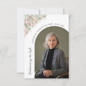 Elegant Watercolor Flowers Funeral Photo Sympathy  (Voorkant)