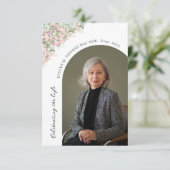 Elegant Watercolor Flowers Funeral Photo Sympathy  (Staand voorkant)