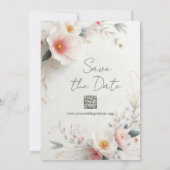 Elegant Watercolor Flowers Save The Date Script (Achterkant)
