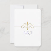 Elegant Watercolor Golden Rose Wedding Rings RSVP Kaartje (Achterkant)