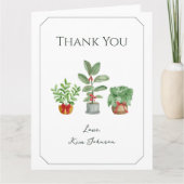 Elegant Watercolor Green Botanicals Bedankkaart (Voorkant)