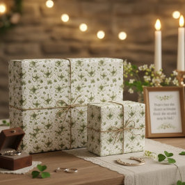 Elegant Watercolor Green Clover Shamrocks Pattern Cadeaupapier