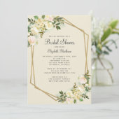 Elegant Watercolor Green Foilage Bridal Shower Kaart (Staand voorkant)