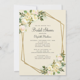 Elegant Watercolor Green Foilage Bridal Shower Kaart