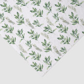 Elegant Watercolor Green Leaves Botanical Holiday Tissuepapier (Detail)