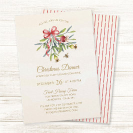 Elegant Watercolor Greenery Christmas Celebration Kaart