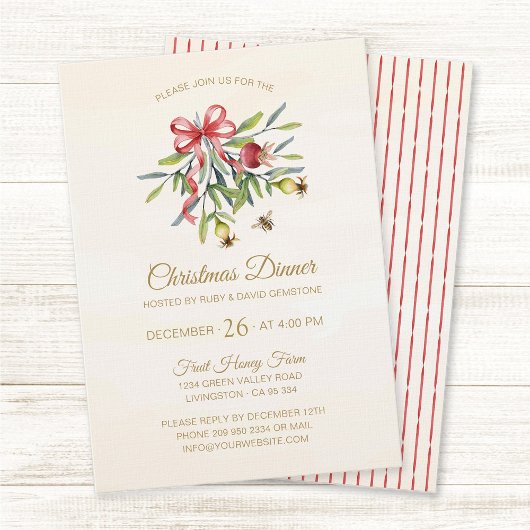 Elegant Watercolor Greenery Christmas Celebration Kaart
