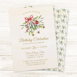 Elegant Watercolor Greenery Pomegranate Birthday Kaart