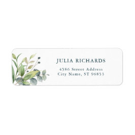 Elegant Watercolor Groene Retouradreslabel Etiket