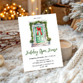 Elegant Watercolor Holiday Open House Christmas Kaart
