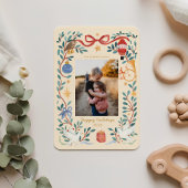 Elegant Watercolor Holiday Photo Card | Kaart