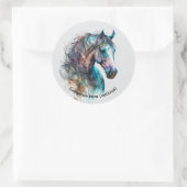 Elegant Watercolor Horse Portrait Sticker (Tas)