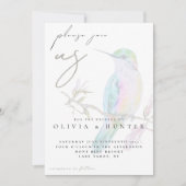 Elegant Watercolor Hummingbird Wedding Invitation Kaart (Voorkant)