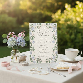 Elegant Watercolor Hydrangea Bridal Shower  Kaart