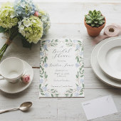 Elegant Watercolor Hydrangea Bridal Shower  Kaart