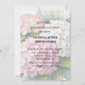 Elegant Watercolor Hydrangea Bridesmaids Luncheon  Kaart (Voorkant)