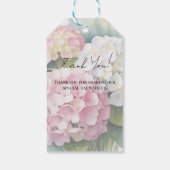 Elegant Watercolor Hydrangea Wedding Thank You Cadeaulabel (Achterkant)