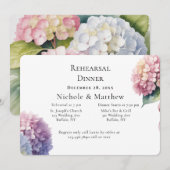 Elegant Watercolor Hydrangeas Rehearsal Dinner Kaart (Voorkant / Achterkant)