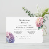 Elegant Watercolor Hydrangeas Rehearsal Dinner Kaart (Staand voorkant)