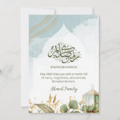 Elegant Watercolor Iftar Invitation Gold Leaves Kaart (Achterkant)