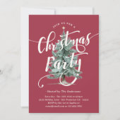 Elegant Watercolor Kerstboom Feest Kaart (Voorkant)
