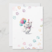 Elegant  Watercolor Kitten Cat 2nd Birthday  invit Kaart (Achterkant)