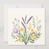 Elegant Watercolor Lavender easter Greeting card Kaart (Achterkant)