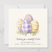 Elegant Watercolor Lavender easter Greeting card Kaart (Voorkant)