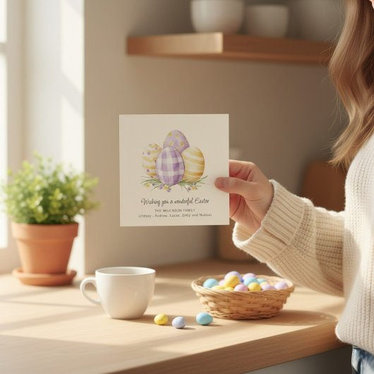 Elegant Watercolor Lavender easter Greeting card Kaart