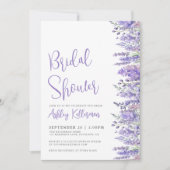 Elegant Watercolor Lavender Floral Bridal Shower Kaart (Voorkant)
