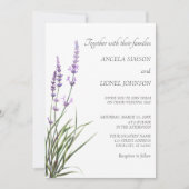 Elegant Watercolor Lavender Wedding Kaart (Voorkant)