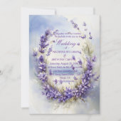 Elegant Watercolor Lavender Wedding Rustic Kaart (Voorkant)