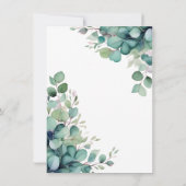 Elegant Watercolor Leaves Save The Date Card (Achterkant)