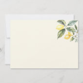 Elegant Watercolor Lemon Citrus Notitiekaartje (Achterkant)