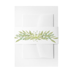 Elegant Watercolor Loofwerk Uitnodigingen Wikkel