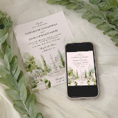 Elegant Watercolor Manor Garden Wedding Kaart