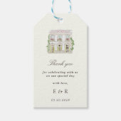 Elegant Watercolor Manor Rococo Wedding Cadeaulabel (Voorkant)
