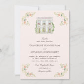 Elegant Watercolor Manor Rococo Wedding Kaart (Voorkant)